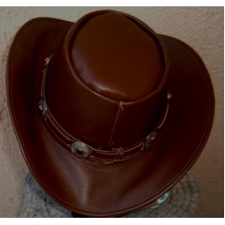 Кожаная ковбойская шляпа, размер L-XL